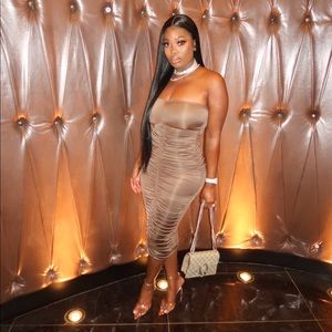 Spandex bodycon strapless dress